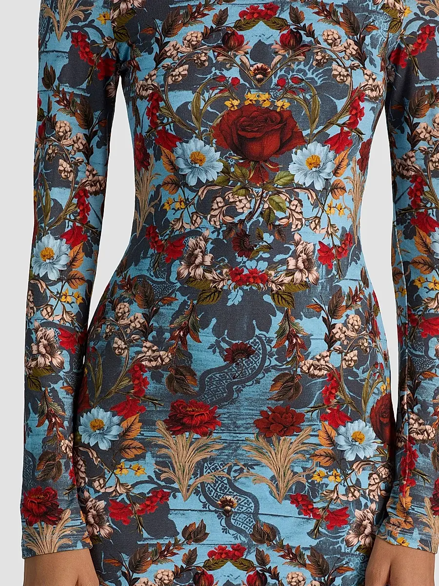 Alice + Olivia Women's Delora Printed Body-Con Mini Dress | Thumbnail 5 Alice + Olivia Women's Delora Printed Body-Con Mini Dress | Thumbnail 5