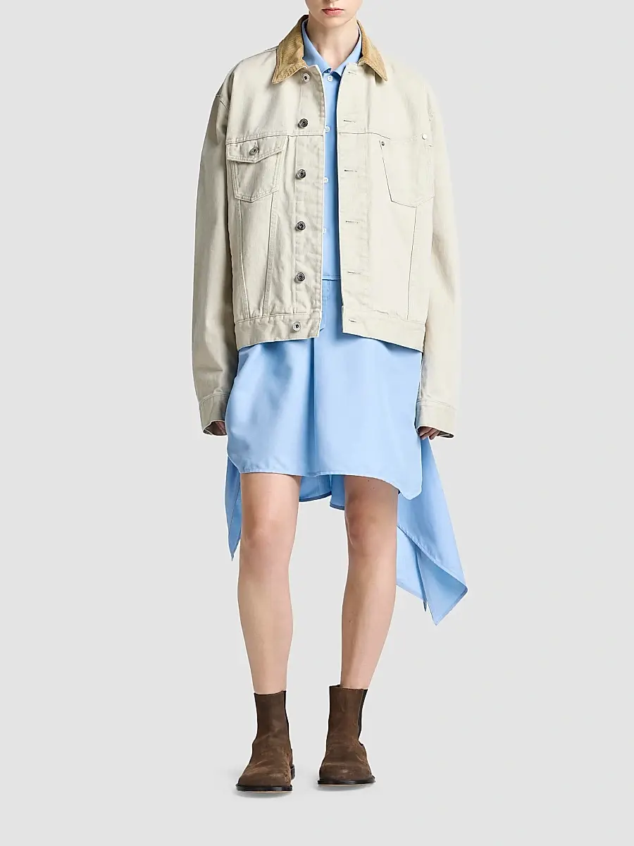 JW Anderson Women's Corduroy Collar Denim Jacket | Thumbnail 2 JW Anderson Women's Corduroy Collar Denim Jacket | Thumbnail 2