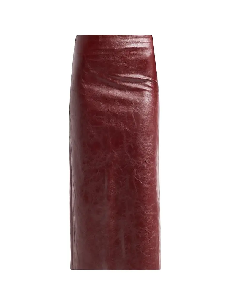 Alice + Olivia Women's Maeve Solid Side-Slit Midi Skirt