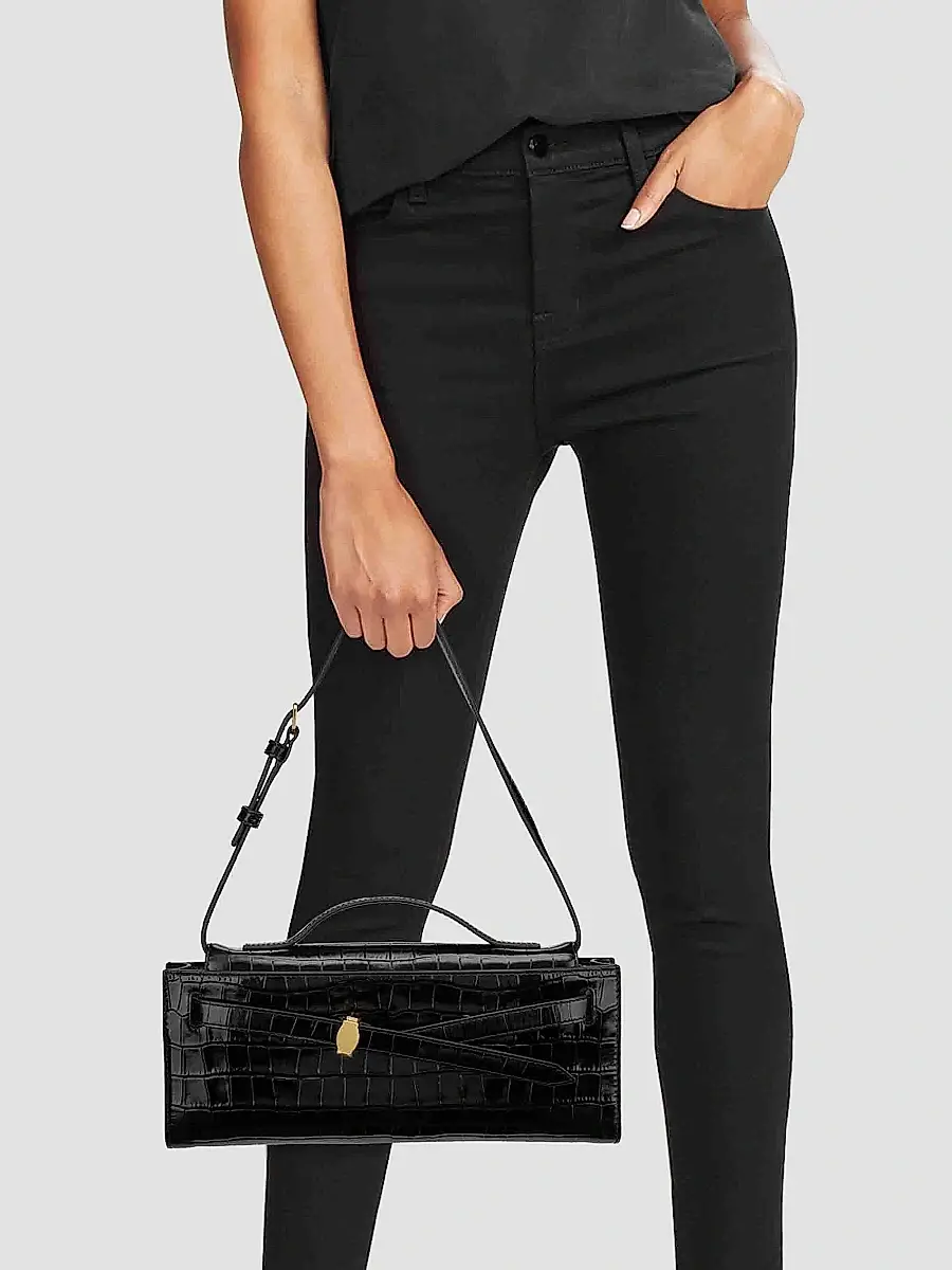 Veronica Beard Women's Croc-Embossed Leather Clutch | Thumbnail 2 Veronica Beard Women's Croc-Embossed Leather Clutch | Thumbnail 2