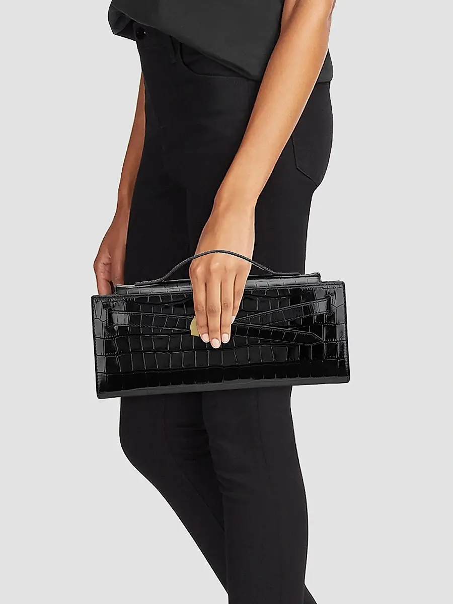 Veronica Beard Women's Croc-Embossed Leather Clutch | Thumbnail 3 Veronica Beard Women's Croc-Embossed Leather Clutch | Thumbnail 3