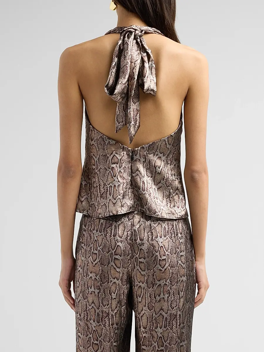 Ramy Brook Women's Ophelia Snake-Print Halterneck Top | Thumbnail 3 Ramy Brook Women's Ophelia Snake-Print Halterneck Top | Thumbnail 3