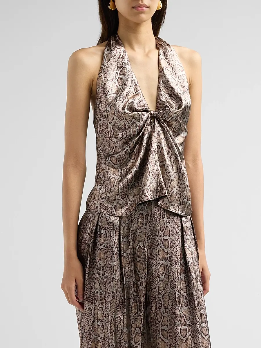 Ramy Brook Women's Ophelia Snake-Print Halterneck Top | Thumbnail 4 Ramy Brook Women's Ophelia Snake-Print Halterneck Top | Thumbnail 4