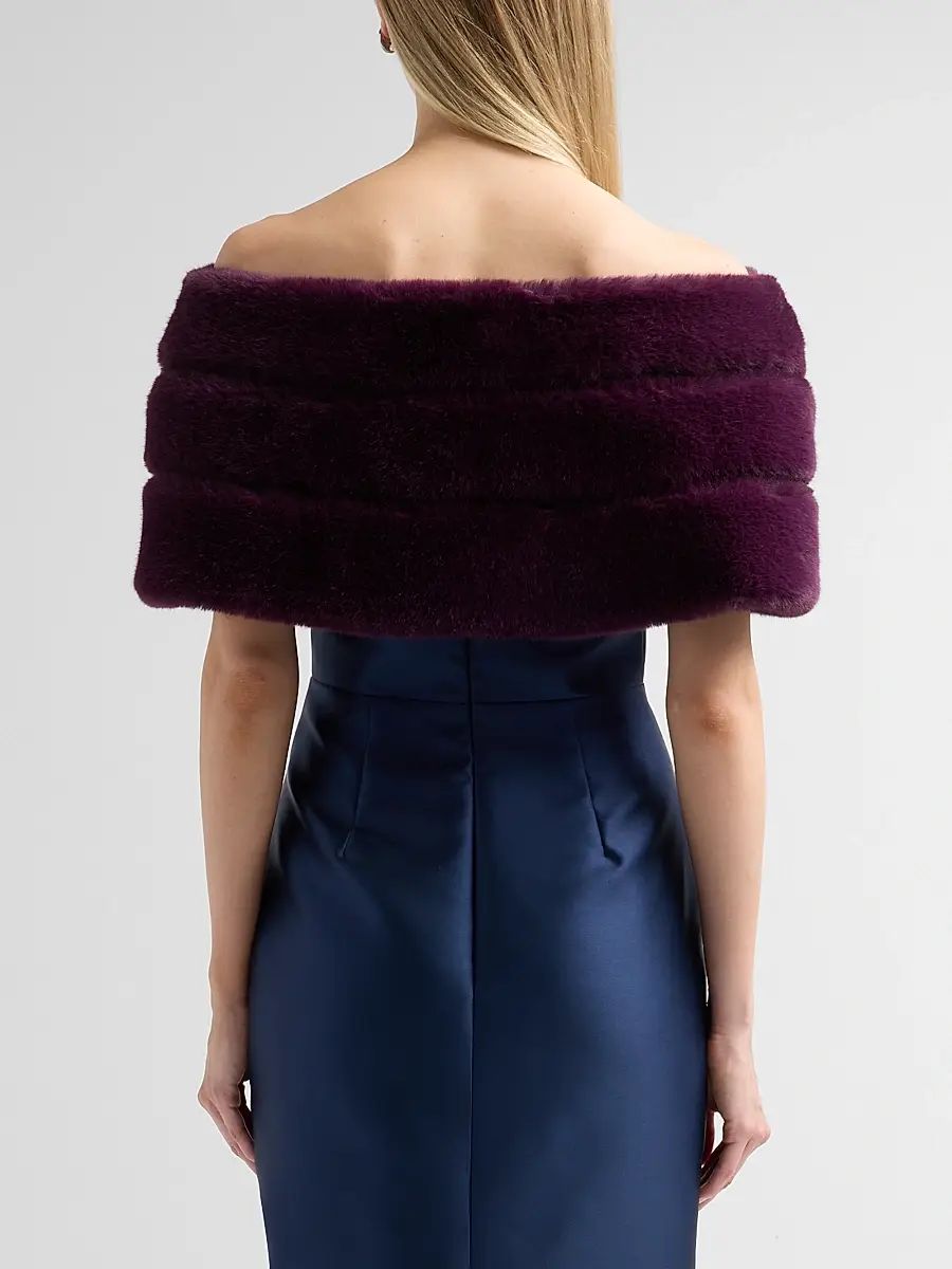 THEIA Women's Sierra Faux Fur Shawl | Thumbnail 3 THEIA Women's Sierra Faux Fur Shawl | Thumbnail 3