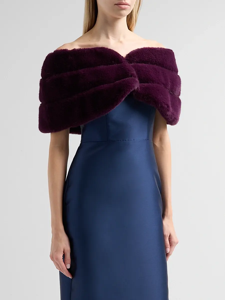 THEIA Women's Sierra Faux Fur Shawl | Thumbnail 4 THEIA Women's Sierra Faux Fur Shawl | Thumbnail 4