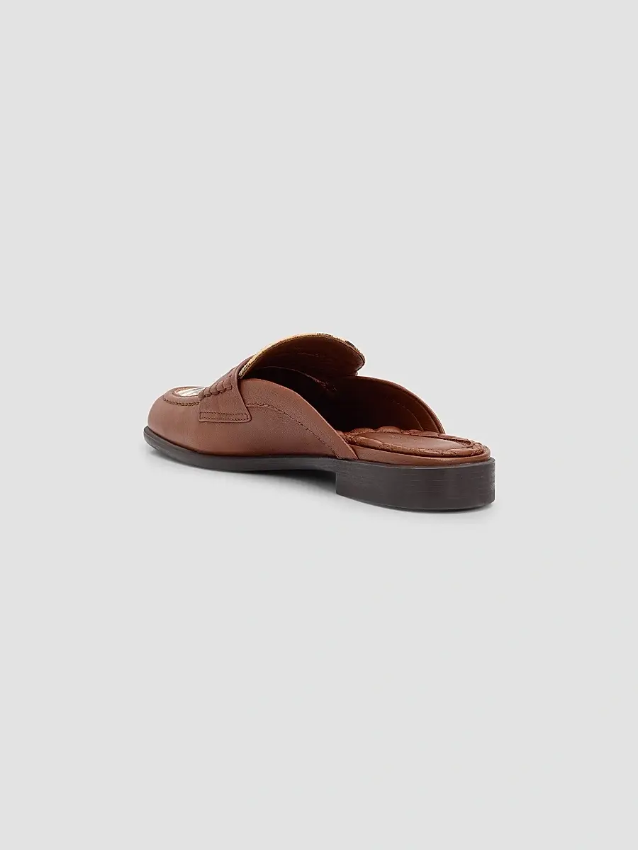 Burberry Women's Opal Leather Check Mules | Thumbnail 2