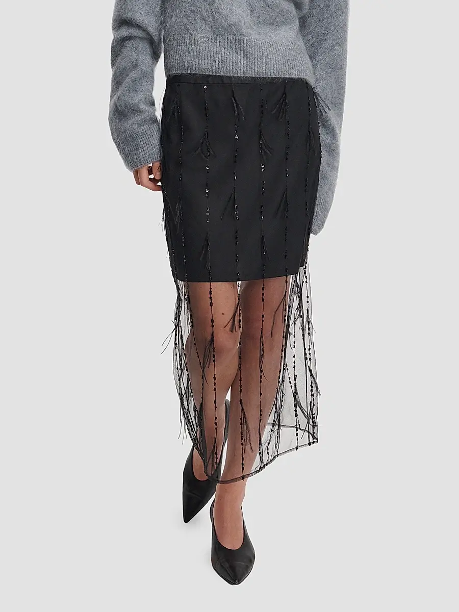 rag & bone Women's Geena Feathered Organza Skirt | Thumbnail 4 rag & bone Women's Geena Feathered Organza Skirt | Thumbnail 4