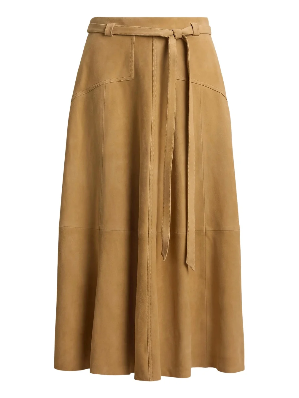 Women's Belted Suede A-Line Midi-Skirt Women's Belted Suede A-Line Midi-Skirt