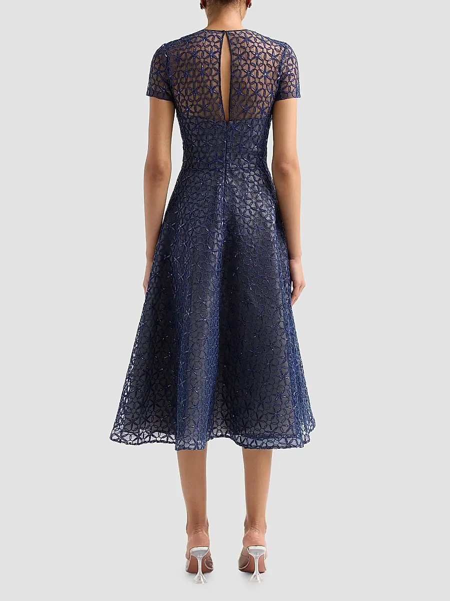 Naeem Khan Women's Floral Corded A-Line Cocktail Dress | Thumbnail 3