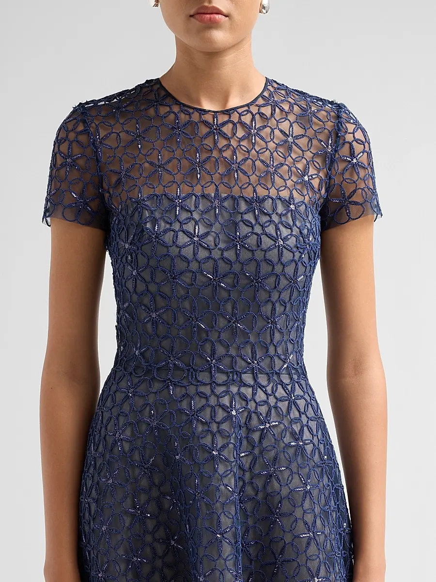 Naeem Khan Women's Floral Corded A-Line Cocktail Dress | Thumbnail 5
