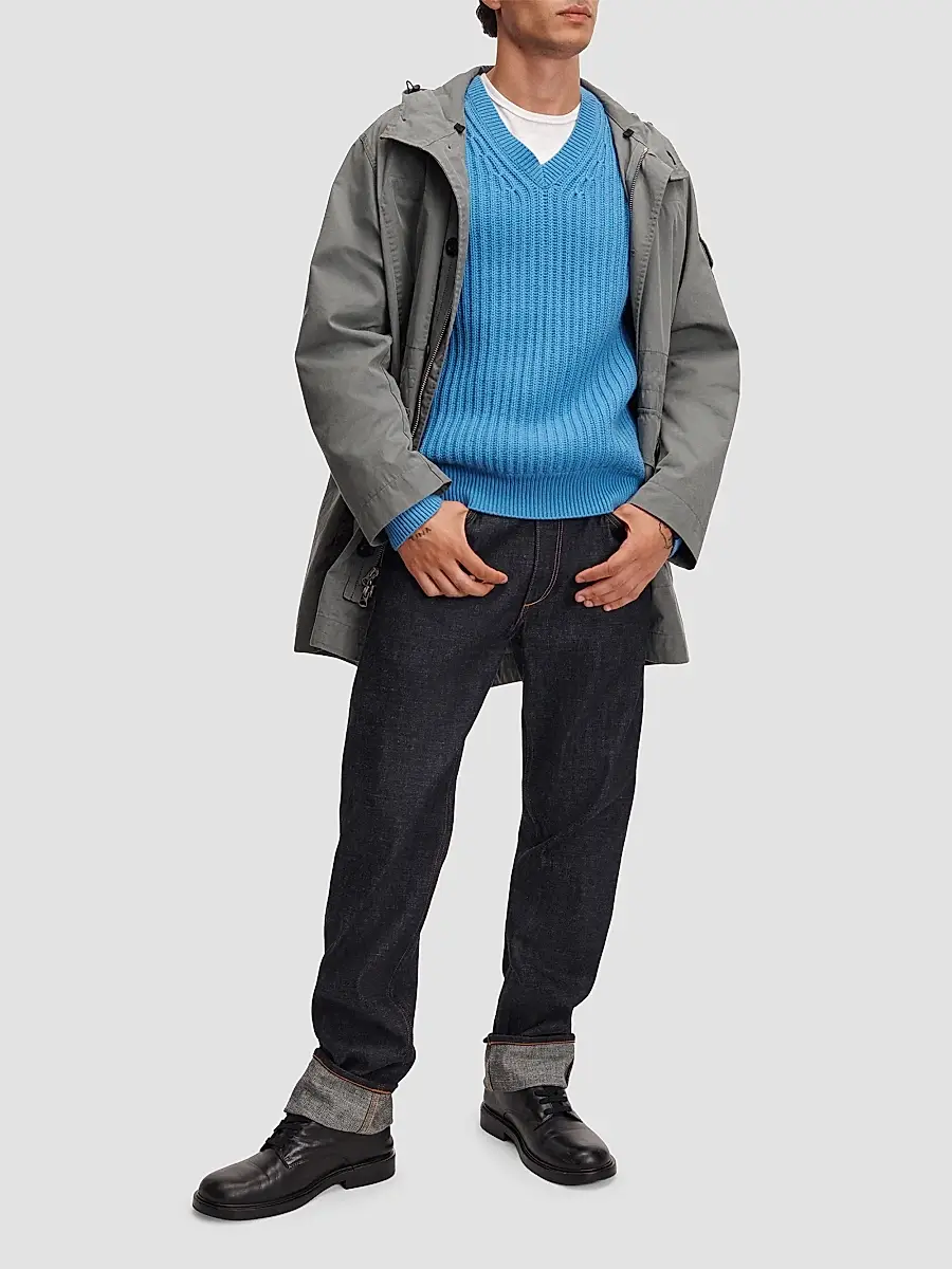 rag & bone Men's Theo Wool-Cashmere-Blend V-Neck Sweater | Thumbnail 2 rag & bone Men's Theo Wool-Cashmere-Blend V-Neck Sweater | Thumbnail 2