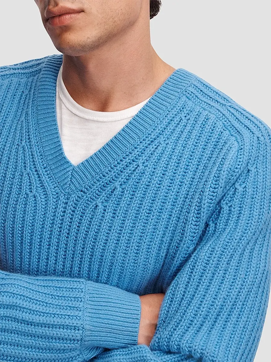 rag & bone Men's Theo Wool-Cashmere-Blend V-Neck Sweater | Thumbnail 4 rag & bone Men's Theo Wool-Cashmere-Blend V-Neck Sweater | Thumbnail 4