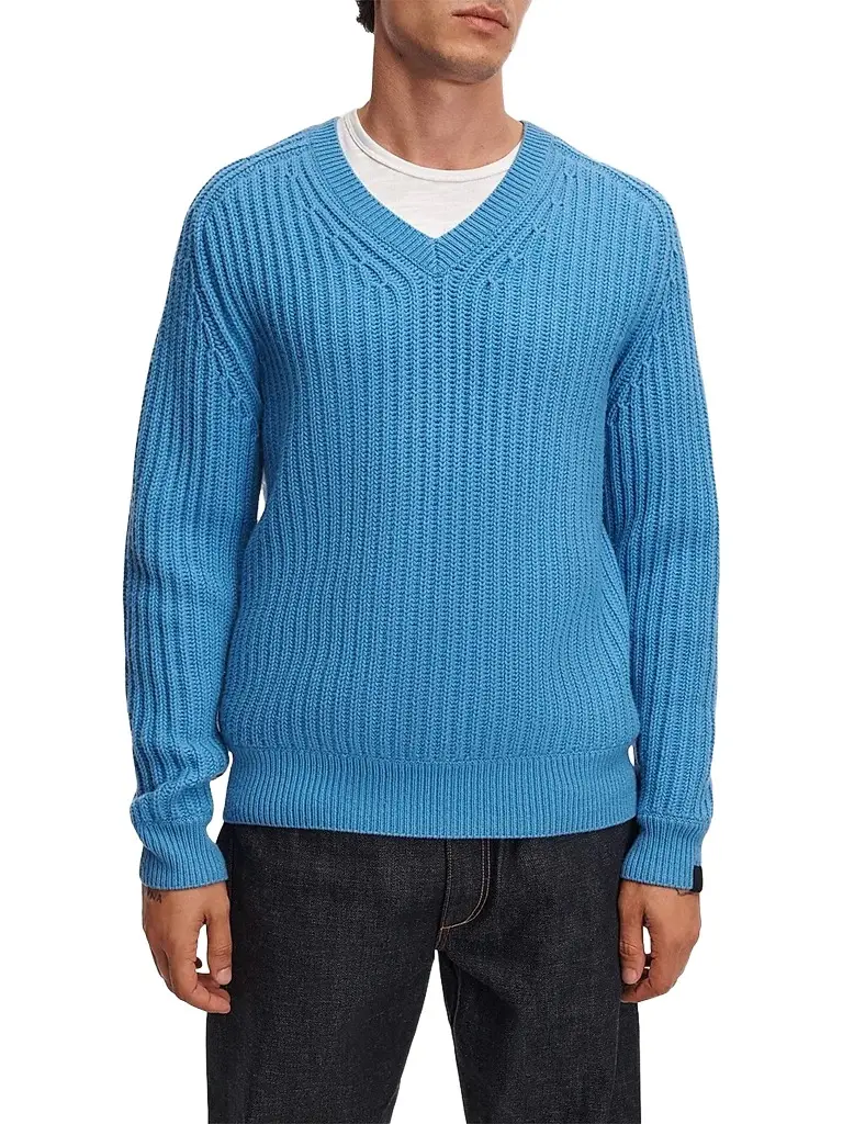 rag & bone Men's Theo Wool-Cashmere-Blend V-Neck Sweater