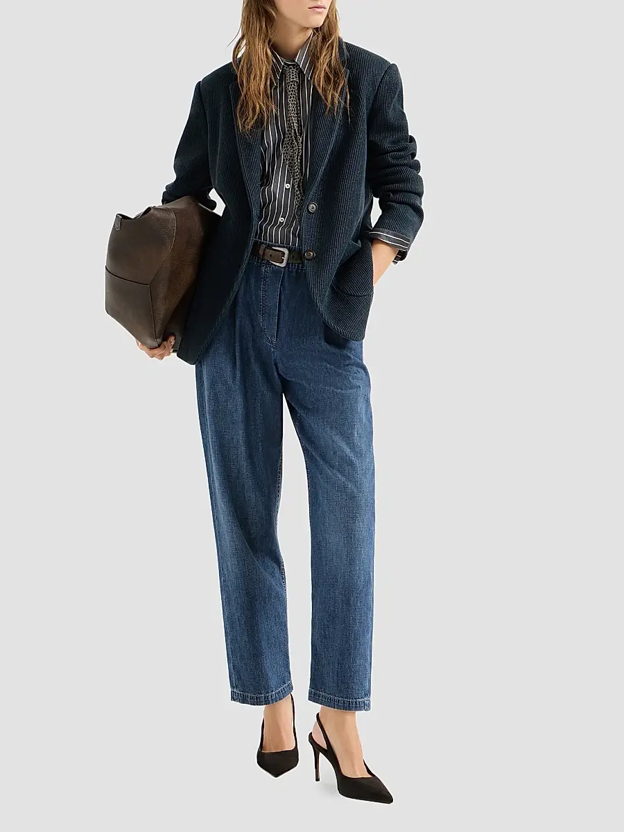 Brunello Cucinelli Women's Lightweight Denim Five-pocket Trousers | Thumbnail 2 Brunello Cucinelli Women's Lightweight Denim Five-pocket Trousers | Thumbnail 2