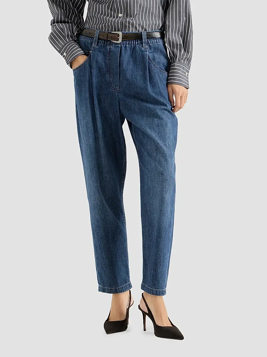 Brunello Cucinelli Women's Lightweight Denim Five-pocket Trousers | Thumbnail 3 Brunello Cucinelli Women's Lightweight Denim Five-pocket Trousers | Thumbnail 3