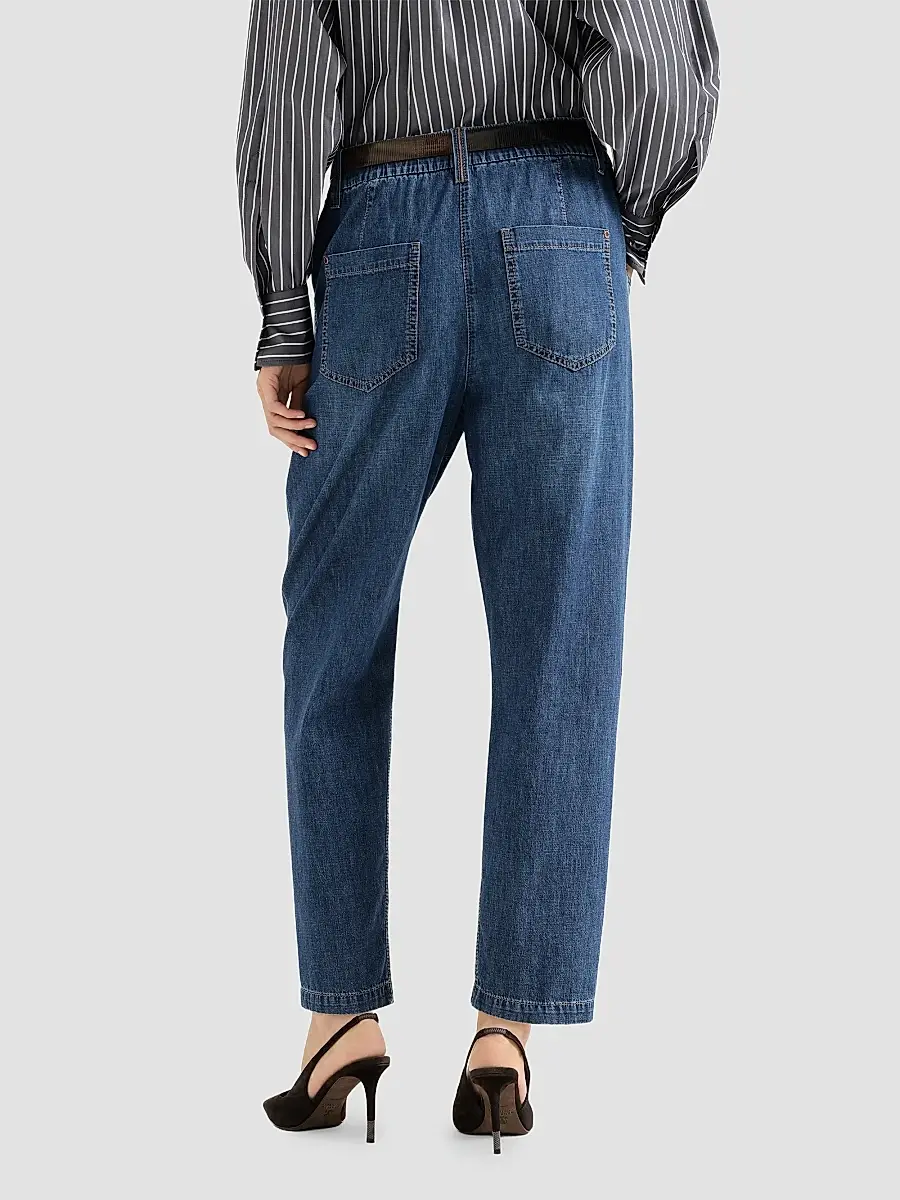 Brunello Cucinelli Women's Lightweight Denim Five-pocket Trousers | Thumbnail 4 Brunello Cucinelli Women's Lightweight Denim Five-pocket Trousers | Thumbnail 4