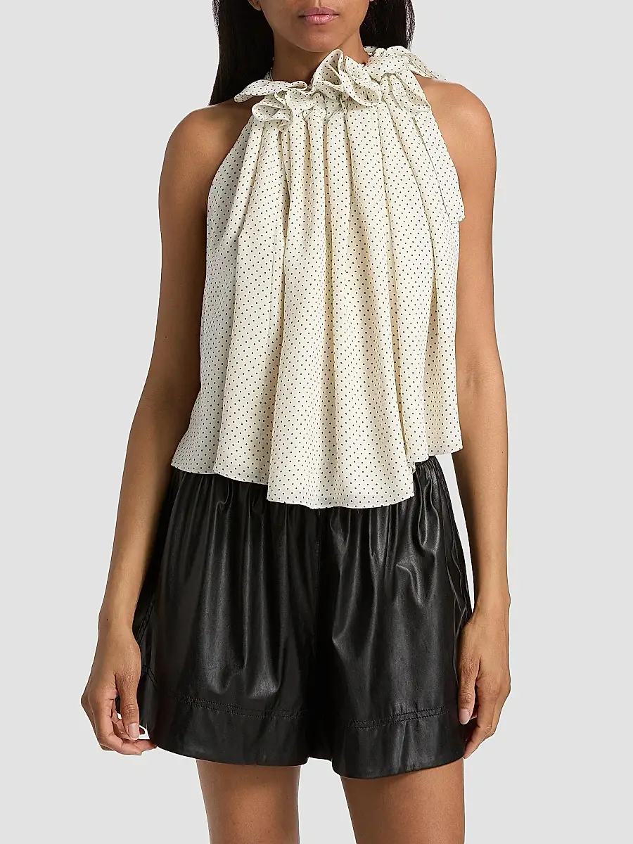 Derek Lam Women's Paisley Dot Georgette Trapeze Top | Thumbnail 3 Derek Lam Women's Paisley Dot Georgette Trapeze Top | Thumbnail 3
