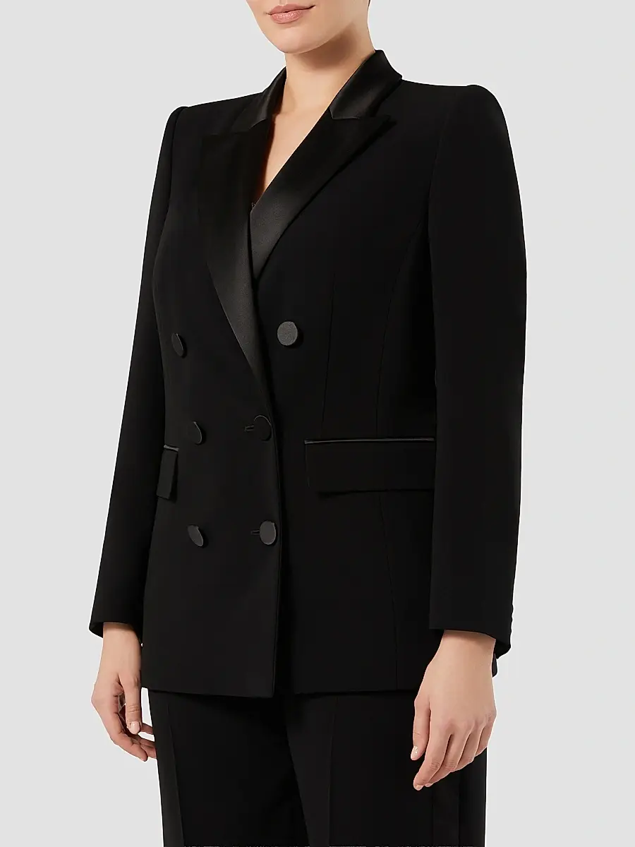 Marina Rinaldi Women's Satin Detail Cady Blazer Jacket | Thumbnail 3