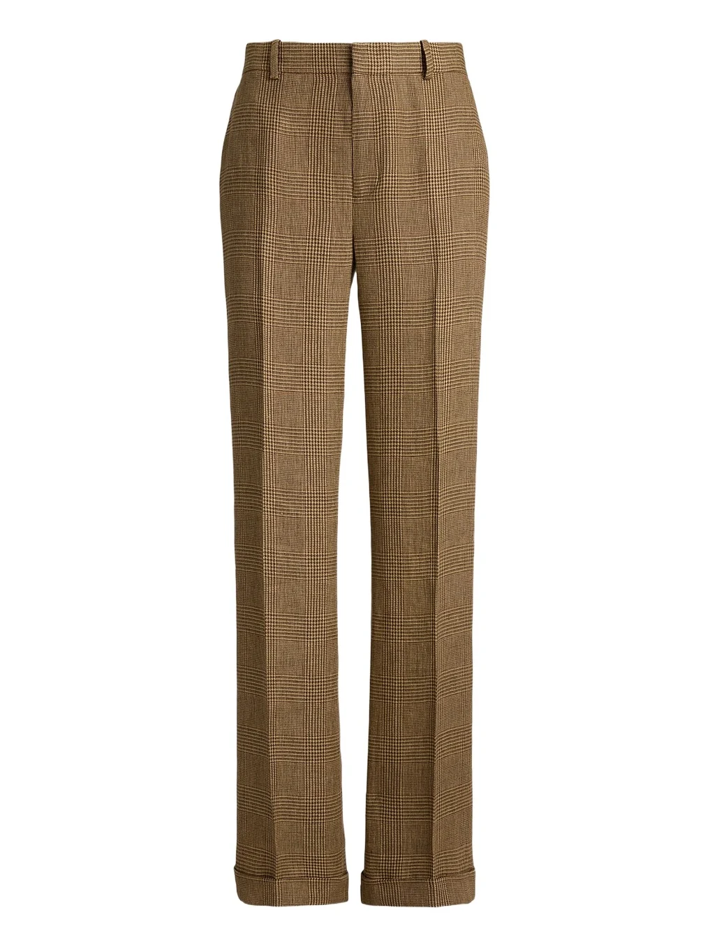 Polo Ralph Lauren Women's Plaid Linen Relaxed Straight Pants