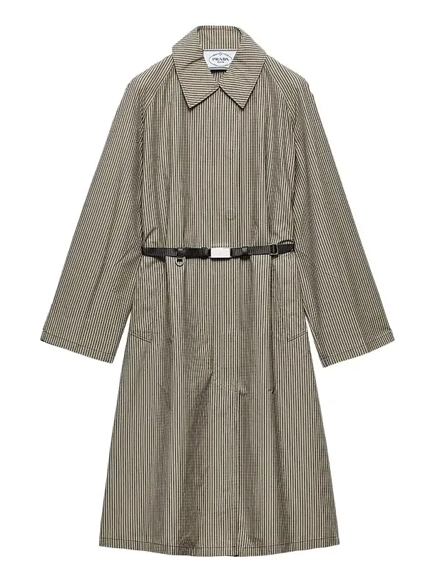 Women's Checked Technical Fabric Trench Coat Women's Checked Technical Fabric Trench Coat