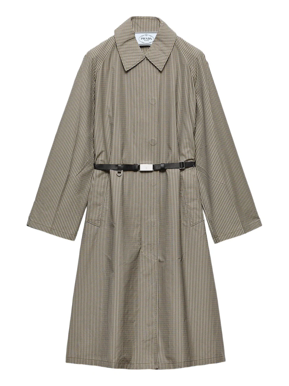 Prada Women's Checked Technical Fabric Trench Coat