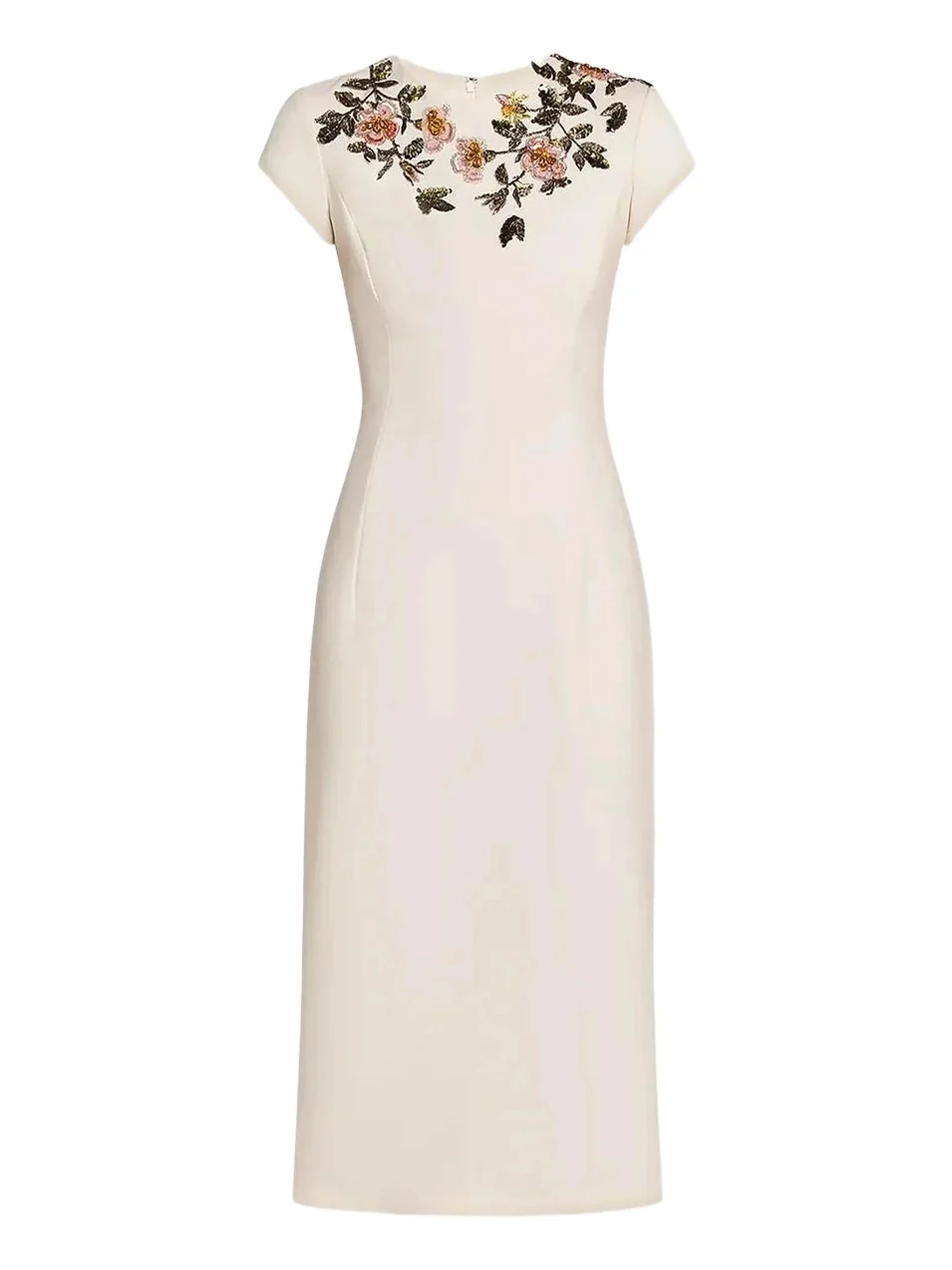 Oscar de la Renta Women's Floral Beaded Wool-Blend Cocktail Dress