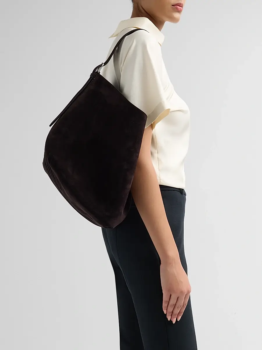 TOTEME Women's Medium Belted Suede Tote | Thumbnail 4 TOTEME Women's Medium Belted Suede Tote | Thumbnail 4