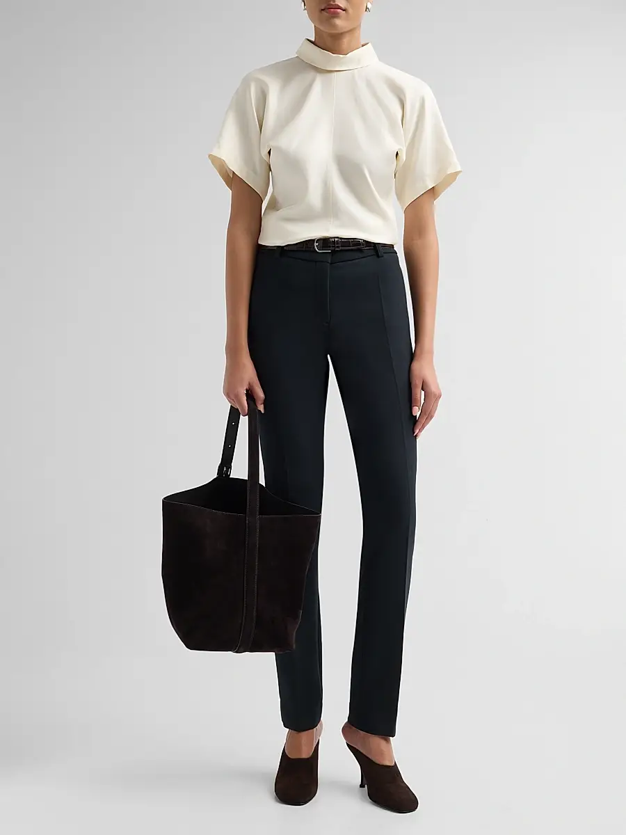 TOTEME Women's Medium Belted Suede Tote | Thumbnail 5 TOTEME Women's Medium Belted Suede Tote | Thumbnail 5