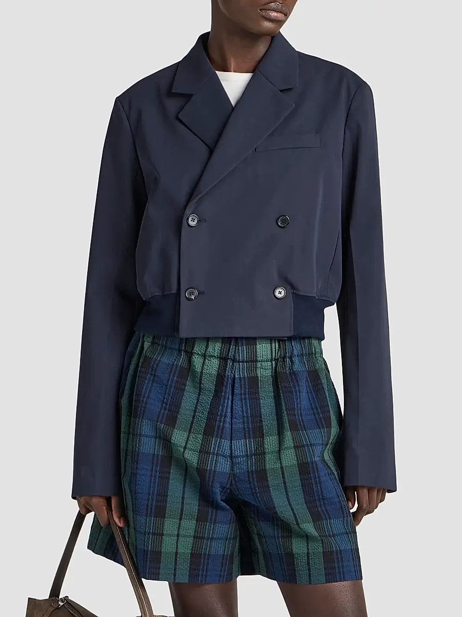 JW Anderson Women's Cotton Double-Breasted Crop Blazer | Thumbnail 3 JW Anderson Women's Cotton Double-Breasted Crop Blazer | Thumbnail 3