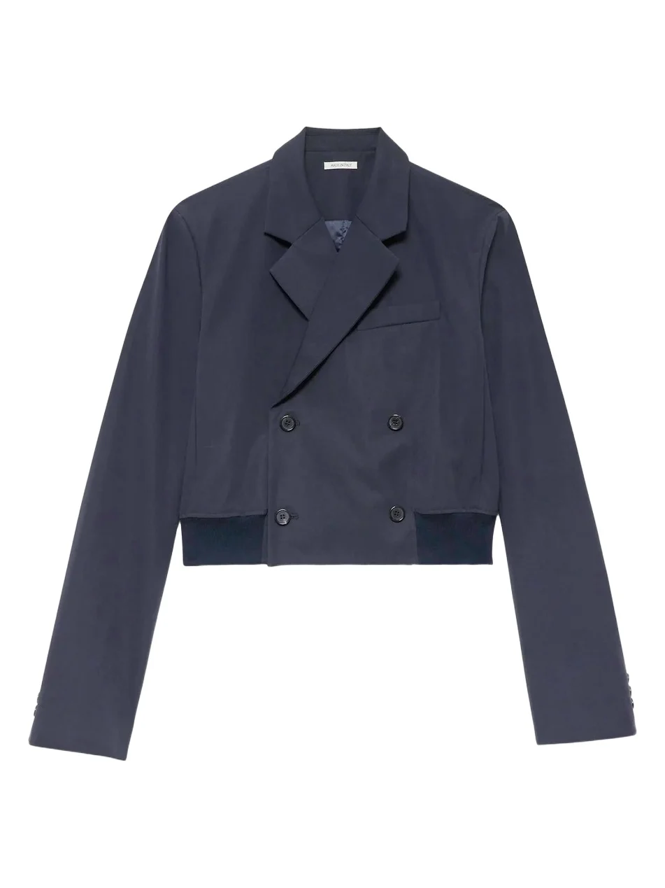 Women's Cotton Double-Breasted Crop Blazer
