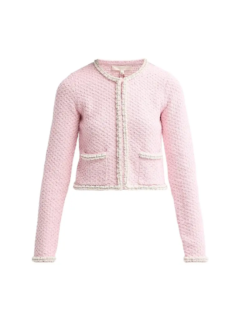 LoveShackFancy Women's Rosamonde Imitation Pearl-Trim Cardigan