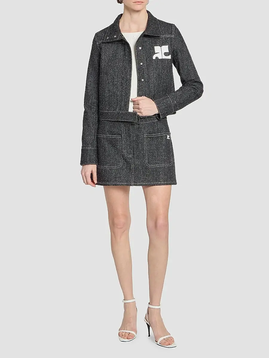 Courrèges Women's Logo Stretch-Denim Jacket | Thumbnail 2 Courrèges Women's Logo Stretch-Denim Jacket | Thumbnail 2