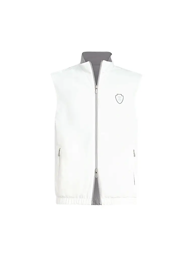 Brunello Cucinelli Men's Bonded Nylon Reversible Vest with Logo
