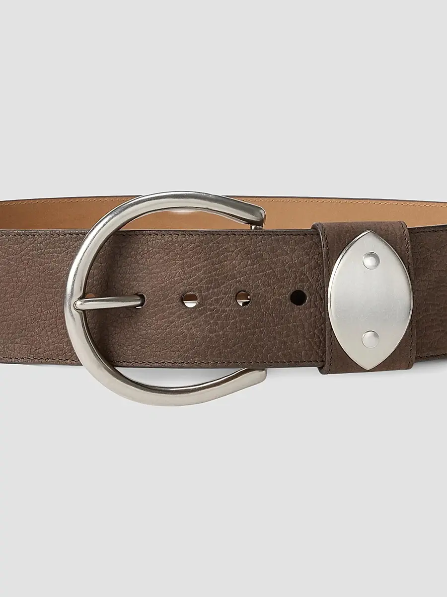 Ralph Lauren Collection Women's Nubuck Pebbled Leather Wide Belt | Thumbnail 3