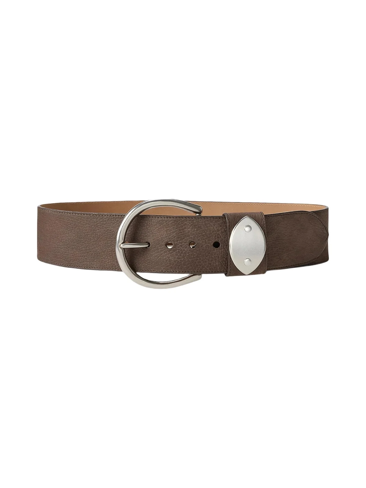 Women's Nubuck Pebbled Leather Wide Belt
