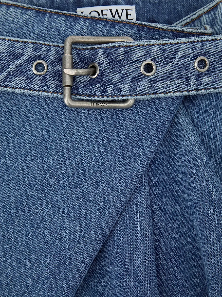 Loewe Women's Draped Washed-Cotton Belted Jeans | Thumbnail 5 Loewe Women's Draped Washed-Cotton Belted Jeans | Thumbnail 5
