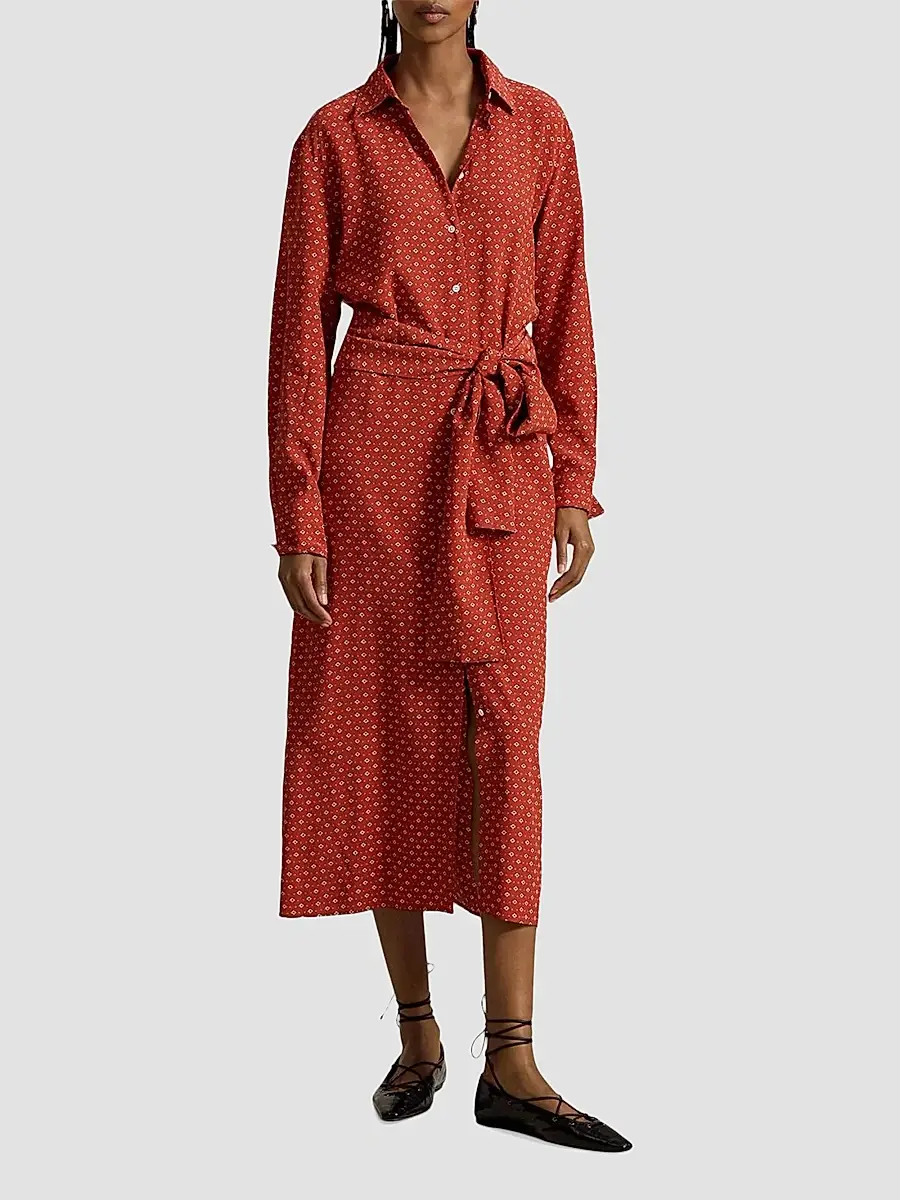 Polo Ralph Lauren Women's Geometric Floral Print Midi Shirtdress | Thumbnail 4
