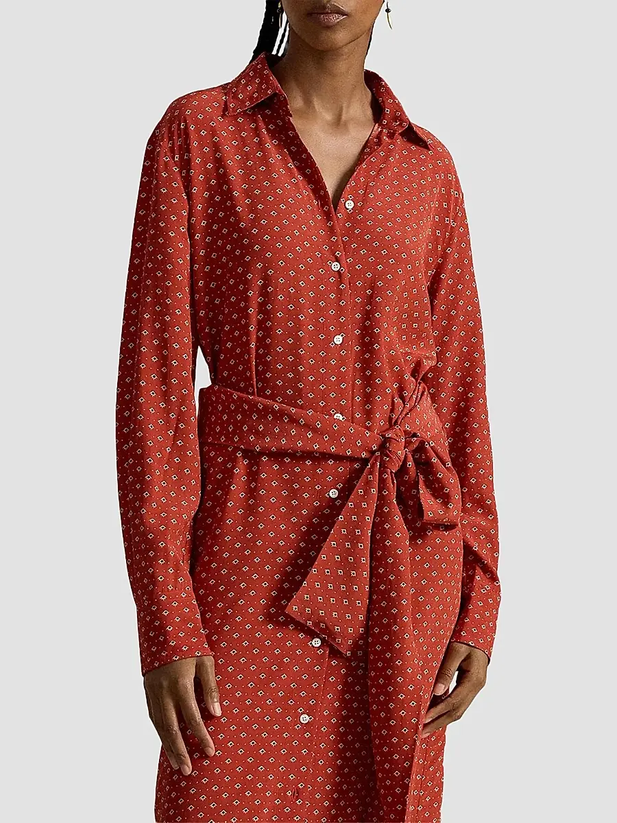 Polo Ralph Lauren Women's Geometric Floral Print Midi Shirtdress | Thumbnail 6