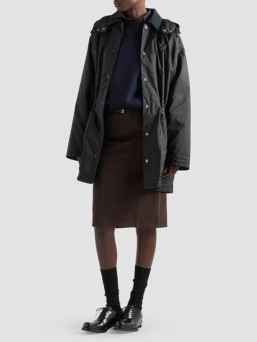 Prada Women's Light-Weight Nylon Waterproof Parka Coat | Thumbnail 2 Prada Women's Light-Weight Nylon Waterproof Parka Coat | Thumbnail 2