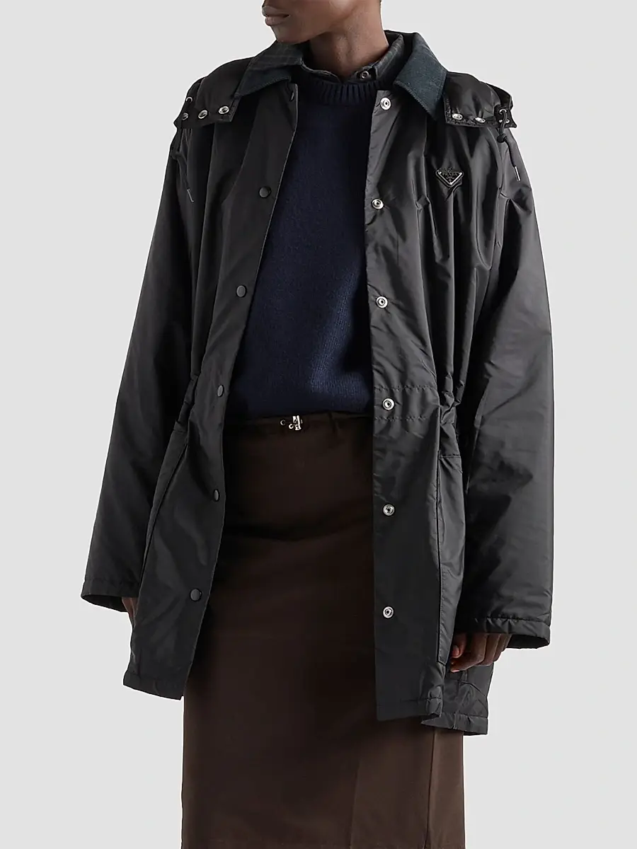 Prada Women's Light-Weight Nylon Waterproof Parka Coat | Thumbnail 3 Prada Women's Light-Weight Nylon Waterproof Parka Coat | Thumbnail 3