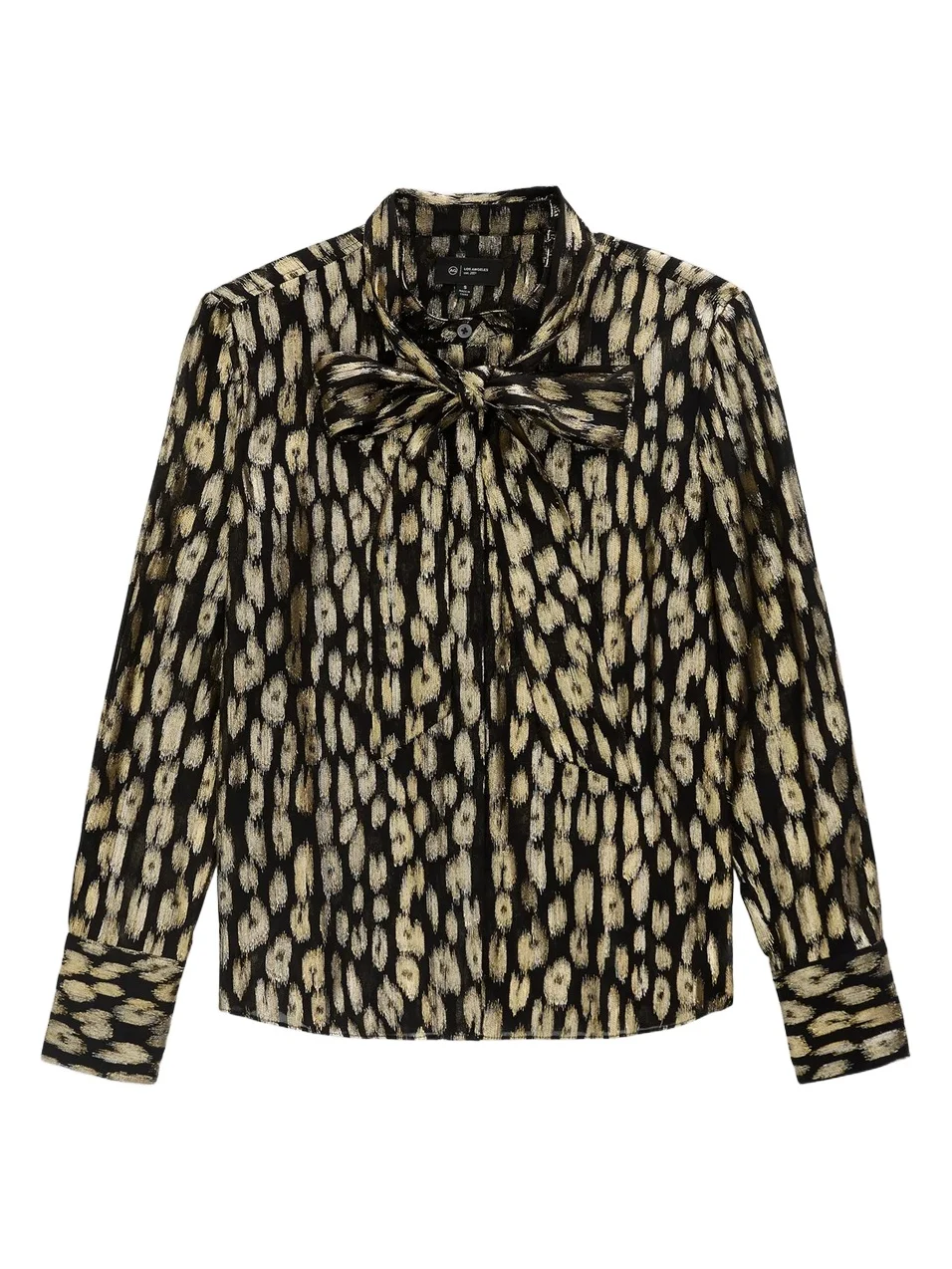 AG Jeans Women's Lora Metallic Leopard-Print Tie-Neck Shirt