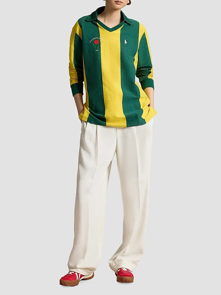 Polo Ralph Lauren Women's Oversize Embroidered Cotton Rugby Shirt | Thumbnail 2