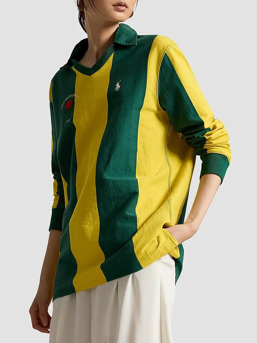 Polo Ralph Lauren Women's Oversize Embroidered Cotton Rugby Shirt | Thumbnail 4