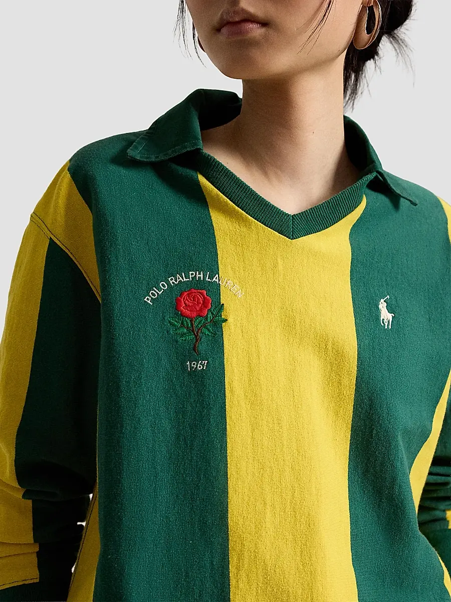 Polo Ralph Lauren Women's Oversize Embroidered Cotton Rugby Shirt | Thumbnail 5