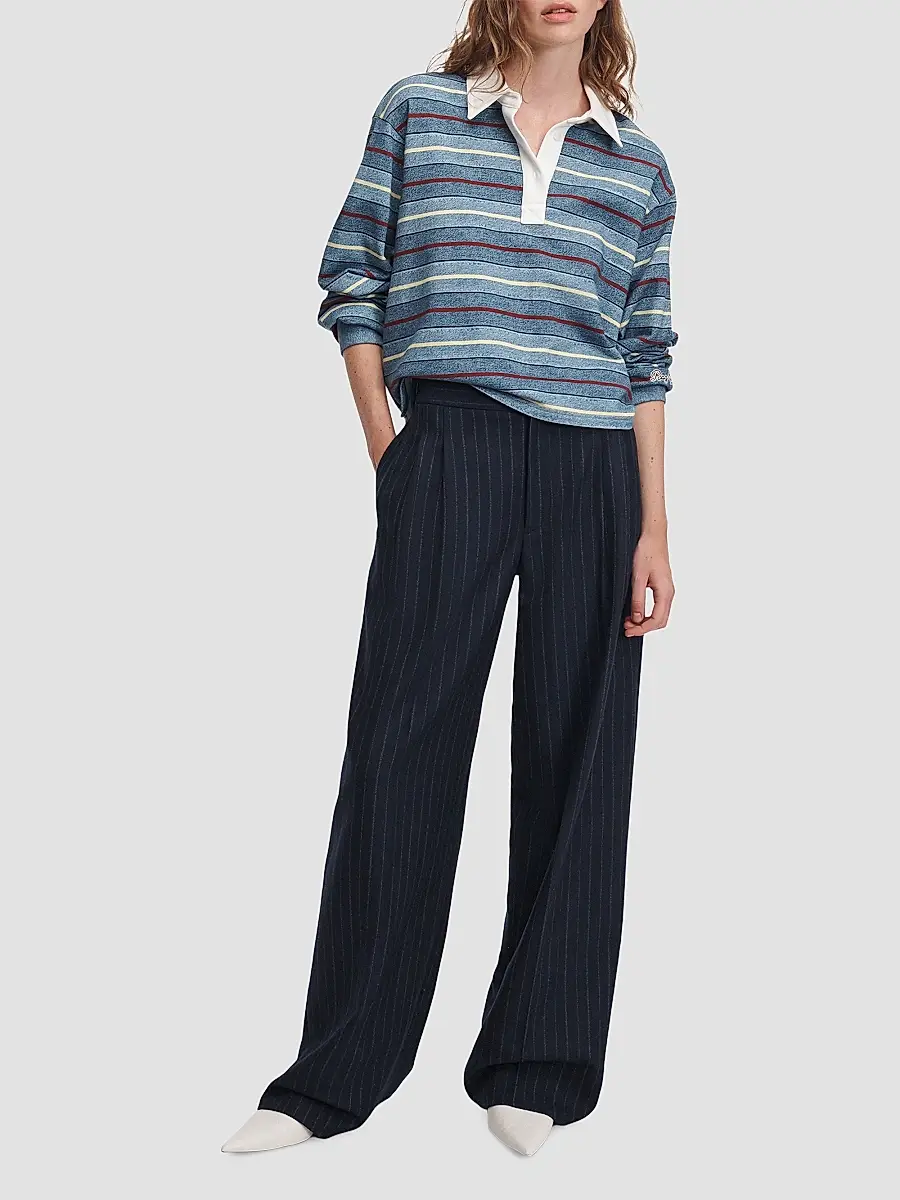 rag & bone Women's rb Miramar Striped Cotton Terry Rugby Polo Shirt | Thumbnail 2 rag & bone Women's rb Miramar Striped Cotton Terry Rugby Polo Shirt | Thumbnail 2