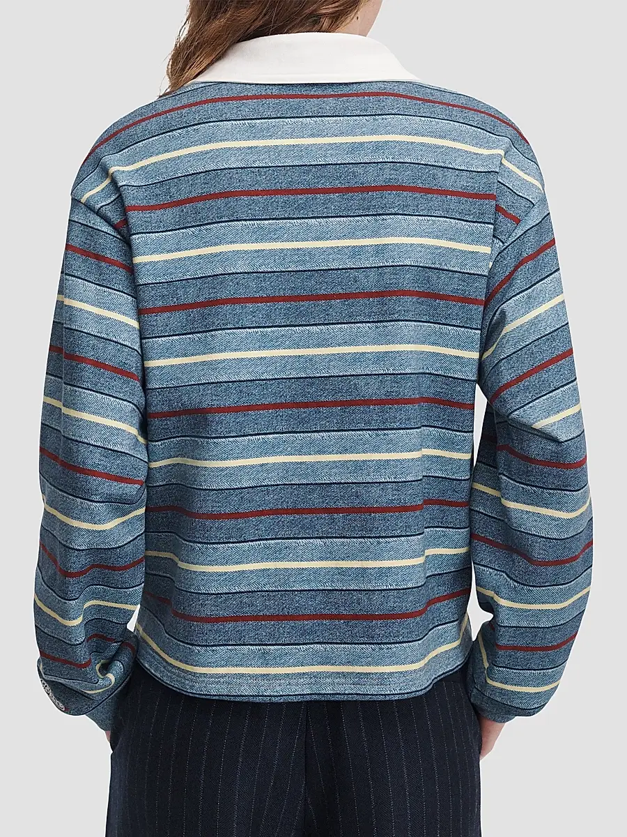 rag & bone Women's rb Miramar Striped Cotton Terry Rugby Polo Shirt | Thumbnail 3 rag & bone Women's rb Miramar Striped Cotton Terry Rugby Polo Shirt | Thumbnail 3