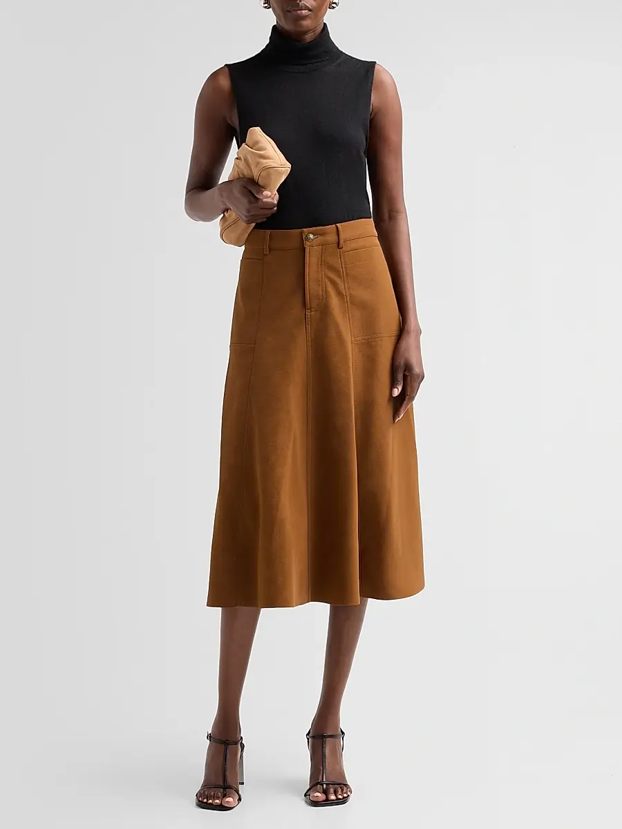 Kobi Halperin Women's Connor Leather A-Line Midi Skirt | Thumbnail 2 Kobi Halperin Women's Connor Leather A-Line Midi Skirt | Thumbnail 2