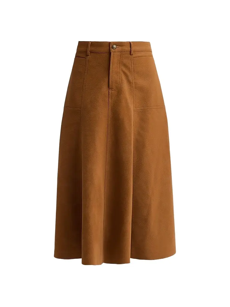 Women's Connor Leather A-Line Midi Skirt Women's Connor Leather A-Line Midi Skirt