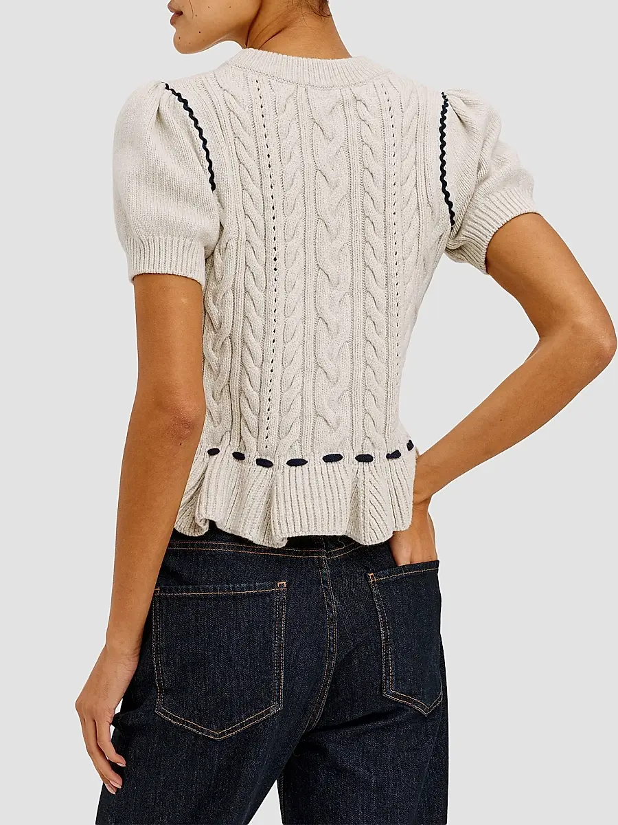 RAILS Women's Chandi Cable-Knit Short-Sleeve Sweater | Thumbnail 3 RAILS Women's Chandi Cable-Knit Short-Sleeve Sweater | Thumbnail 3