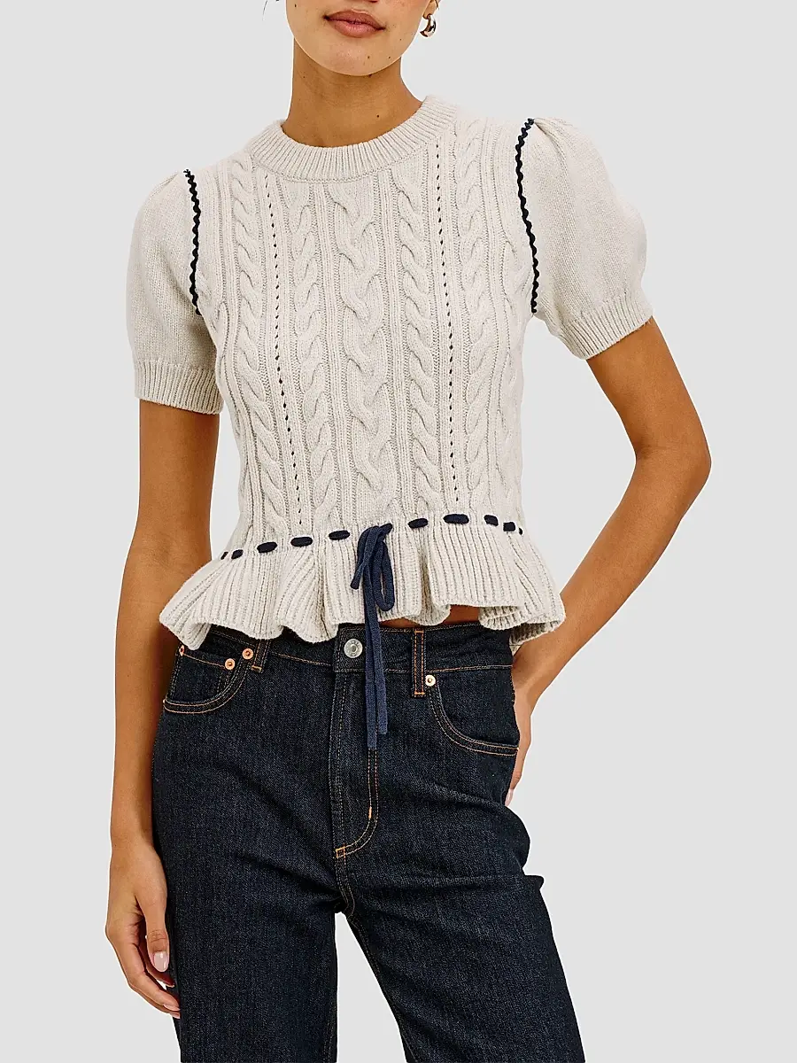 RAILS Women's Chandi Cable-Knit Short-Sleeve Sweater | Thumbnail 4 RAILS Women's Chandi Cable-Knit Short-Sleeve Sweater | Thumbnail 4